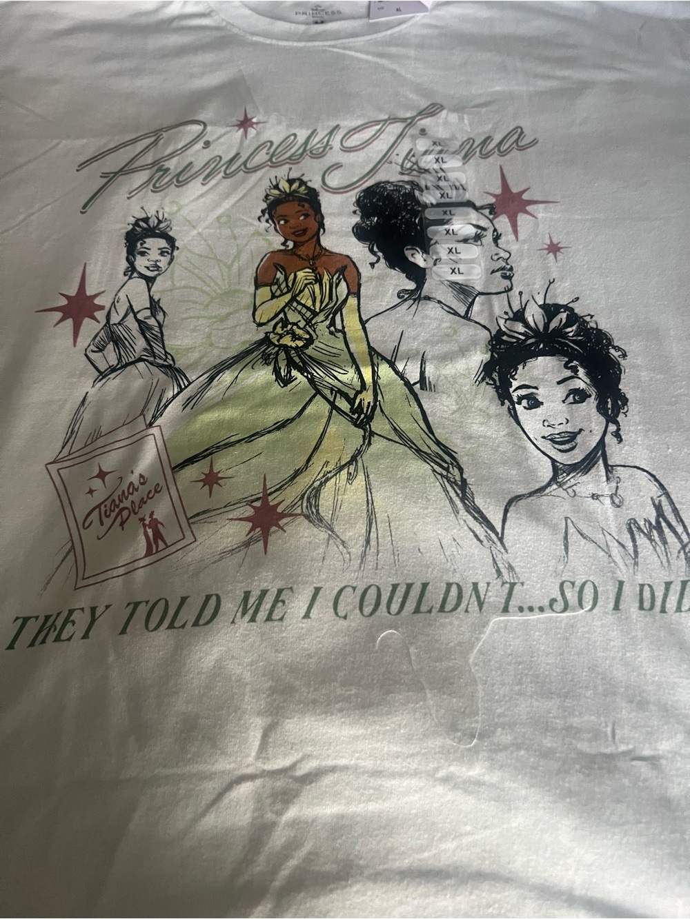 Prince White Tee with Green and Pink Princess Graphic